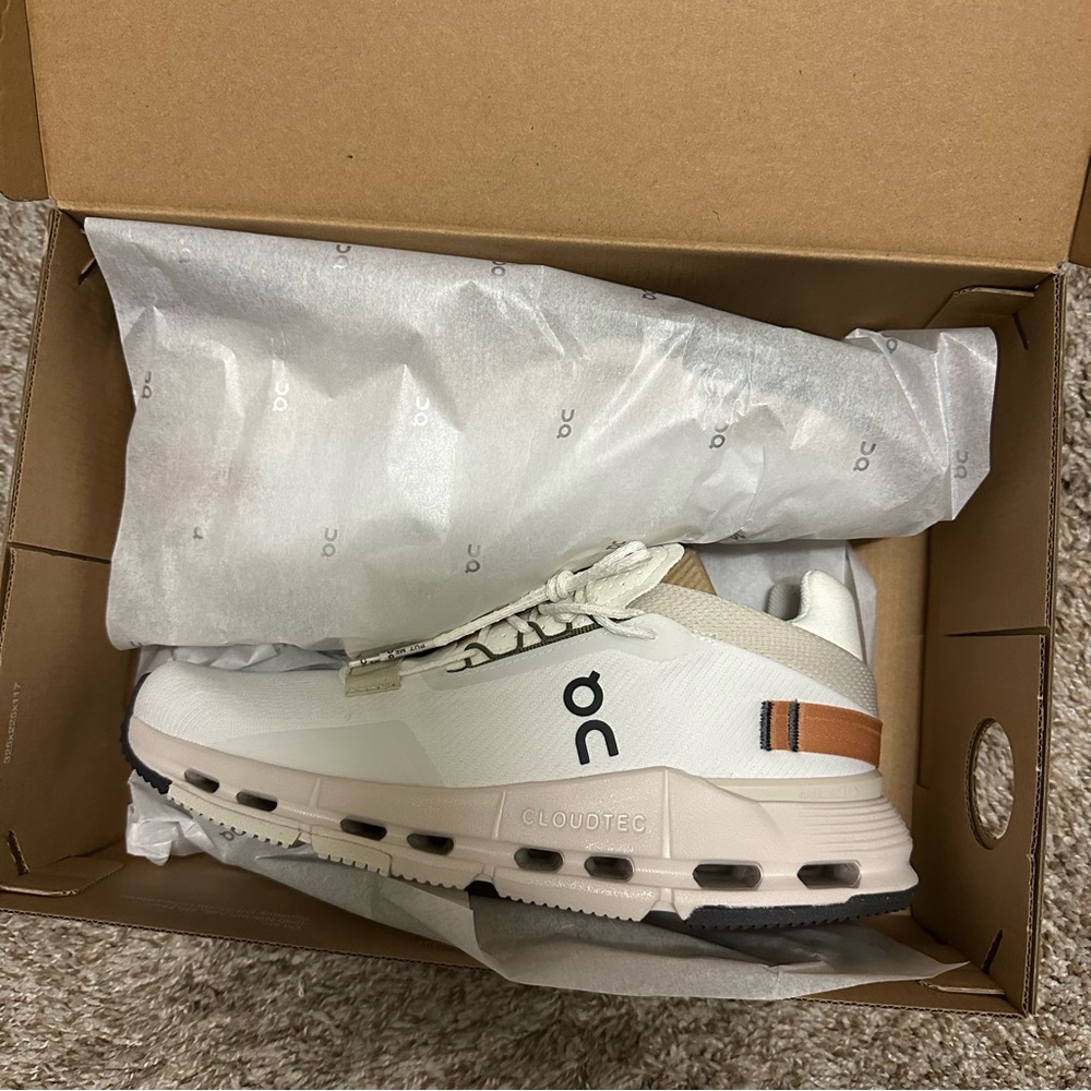 On Cloudnova 2
Ivory | Sandstone
Size: 8.5 (Women's)
NEVER WORN